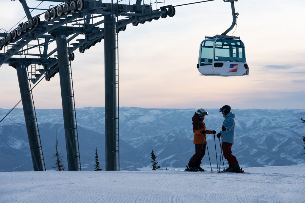 The Three Valleys ski resorts early in the morning