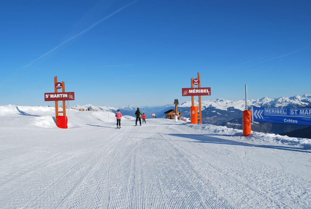 Ski pistes above Meribel Village