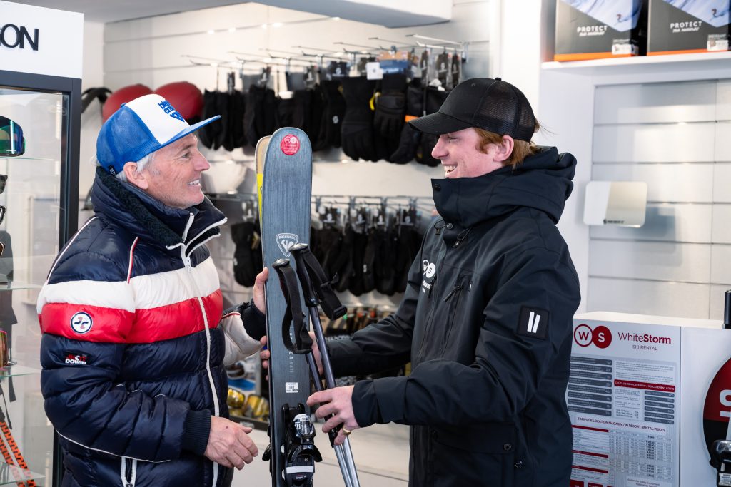 Ski hire being given to customer in Courchevel 1850