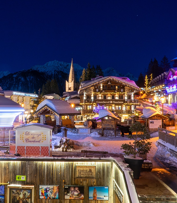 Courchevel 1850 at night