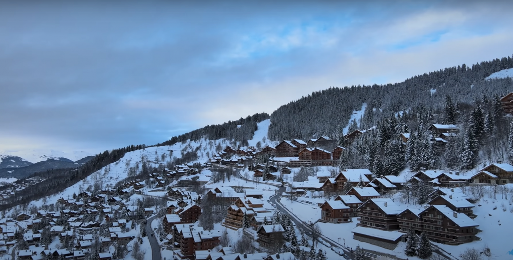 meribel ski resort from above